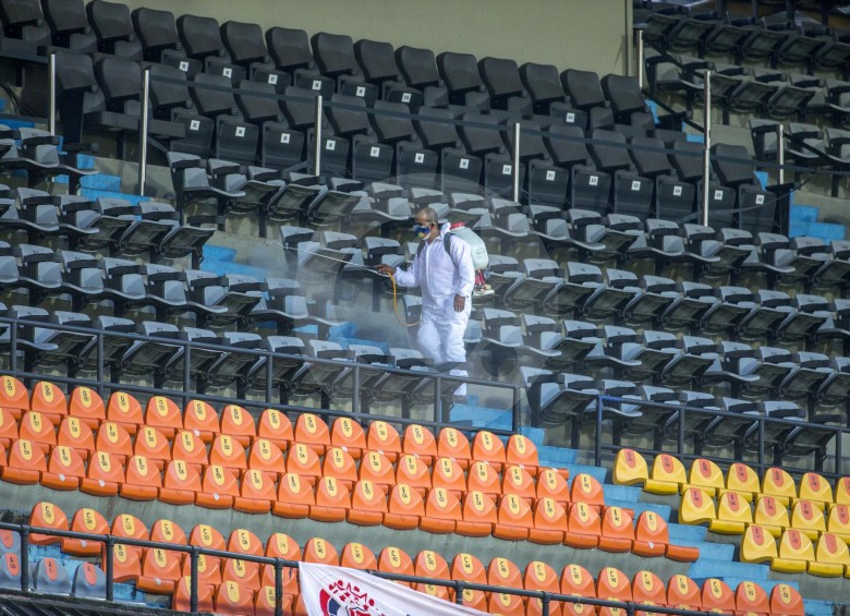 Rigurosas medidas de seguridad se han implementado en el Atanasio Girardot para la reapertura del fútbol. FOTO JUAN ANTONIO SÁNCHEZ