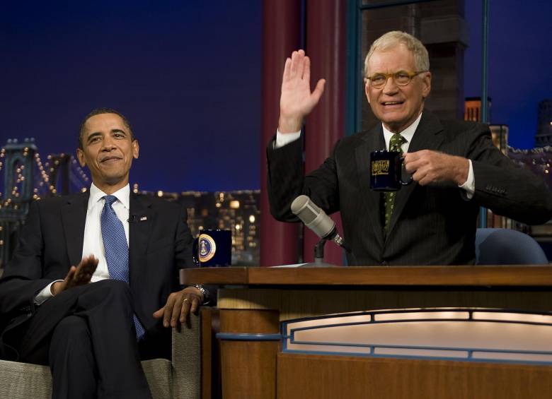 Barack Obama también estuvo en el show de Letterman. FOTO AFP