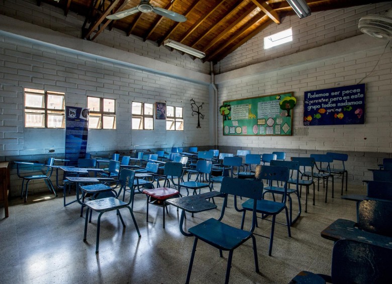 Ante la delicada situación de orden público en el municipio algunos padres no mandaron a sus hijos al colegio Foto: Santiago Mesa Rico