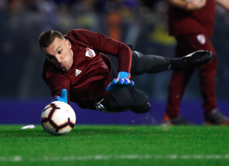 Franco Armani asume una nueva final de Libertadores con River. El juego por el título será en Santiago, noviembre 23. FOTO AFP