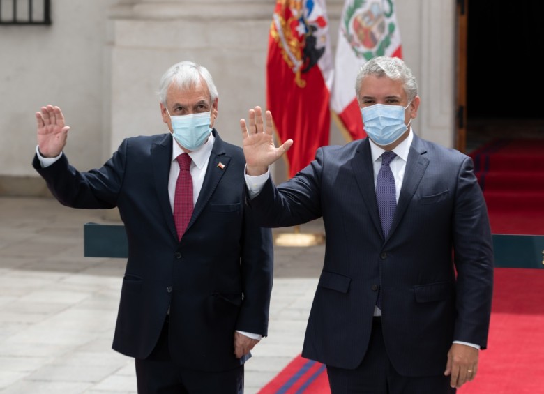El presidente Iván Duque y Sebastián Piñera en reunión de la Alianza del Pacífico. FOTO: Colprensa.