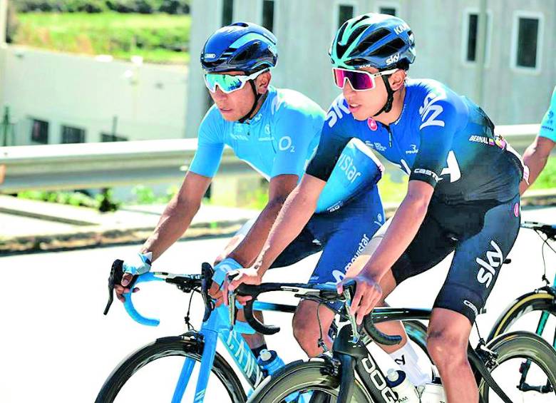 Nairo y Egan, colombianos que hasta ahora se han mostrado más combativos en la cita española. FOTO CORTESíA VUELTA A CATALUÑA