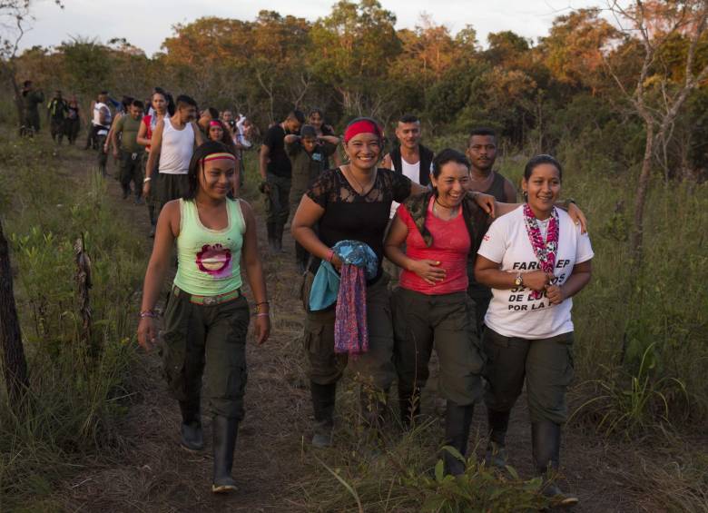 El día de ayer en la Décima Conferencia los guerrilleros de las Farc hablaron del papel de la mujer en esa guerrilla. FOTO AP