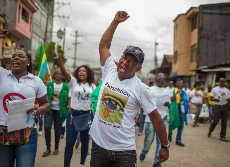 Dilon Martínez es el coordinador del Comité Cívico por la Salvación y la Dignidad del Chocó. Durante los últimos dos días ha salido a las calles de Quibdó y acompaña las marchas. FOTO El Murcy