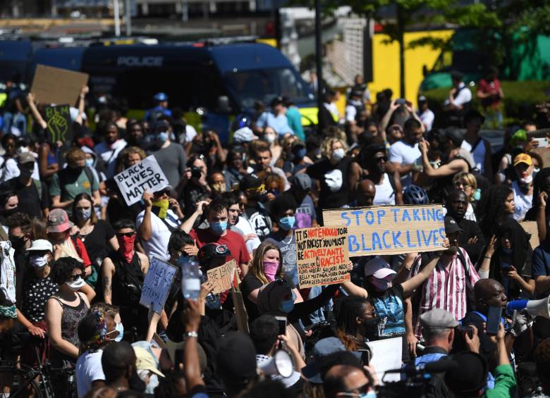 Manifestaciones en Londres, Reino Unido. FOTO EFE