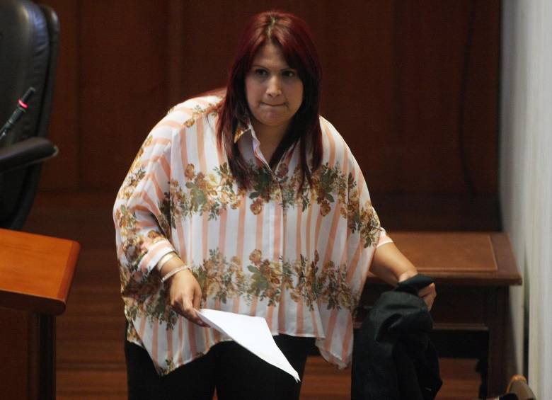 La excongresista Yidis Medina llegó al Palacio de Justicia para asistir a la lectura de sentido de fallo de la exdirectora del DAS. FOTO COLPRENSA