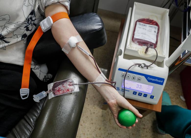 Jornada de donación de sangre del Banco de Sangre del Hospital San Vicente Fundación en centro de Medellín. Foto: Esteban Vanegas Londoño