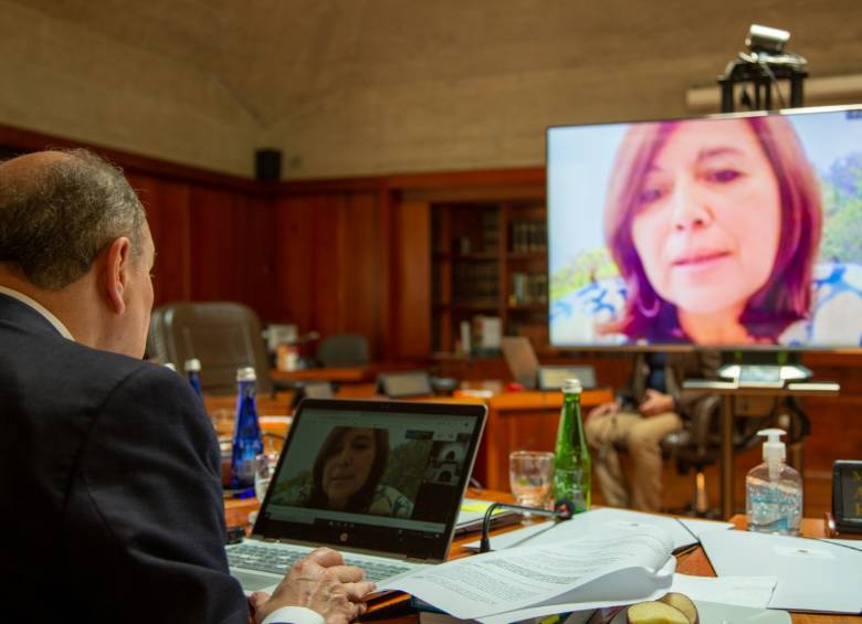 Sesión virtual de la Corte Constitucional. FOTO COLPRENSA