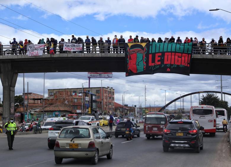 Así recibieron a la Minga en Soacha. Foto: Colprensa. 