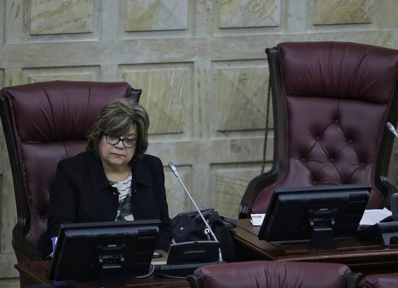 La ministra de Justicia, Gloria María Borrero, durante el foro que se realizó para analizar la reforma en la Cámara. FOTO COLPRENSA