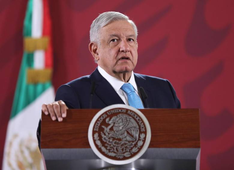 El presidente de México, Andrés Manuel López Obrador, participa en una rueda de prensa. FOTO EFE