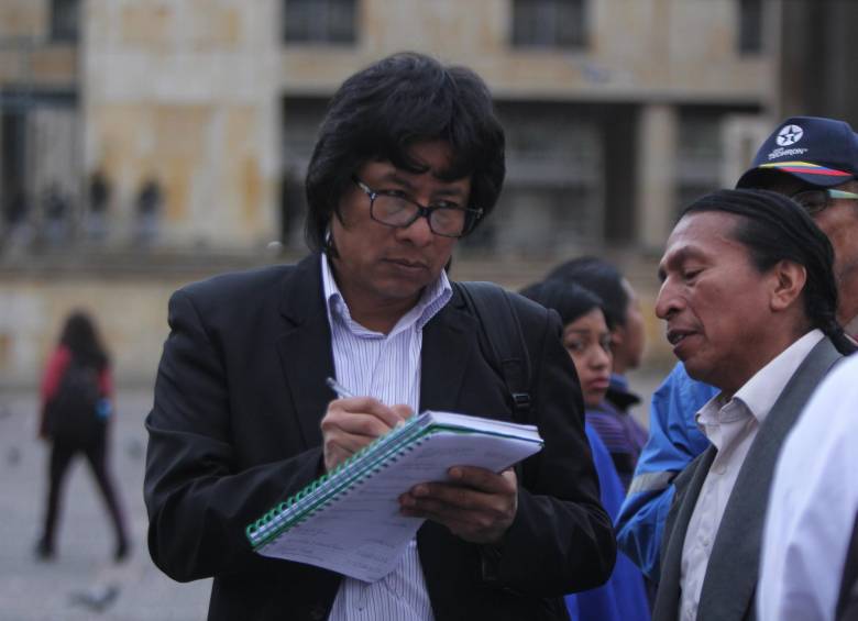 Ayer hubo movilizaciones indígenas en 65 municipios del país, esos pueblos protestan pidiendo paz. FOTO Colprensa