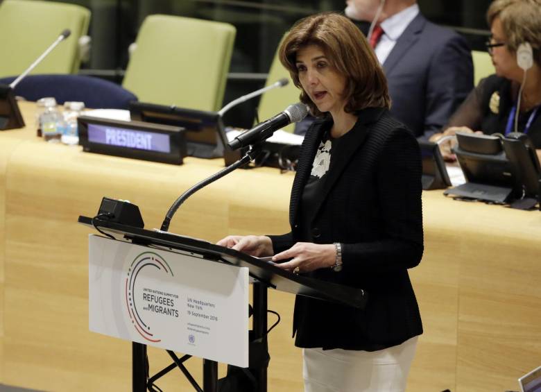 El planteamiento lo hizo la ministra de Relaciones Exteriores, María Angela Holguín, en el foro que sobre el tema se empezó a discutir en la ONU. FOTO AP