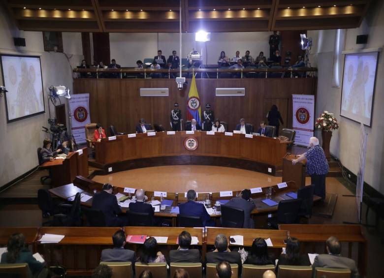 En la Corte Constitucional se realiza la audiencia sobre la libertad de expresión en las plataformas digitales. Foto: Colprensa