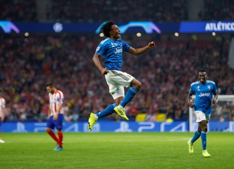 Juan Guillermo Cuadrado marcó su primer gol en el estadio Wanda y celebró el cuarto en la Champions. FOTO efe 