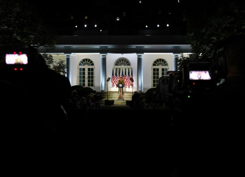 Melania Trump en la Casa Blanca durante la convención republicana. FOTO: AFP