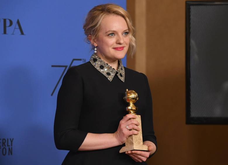 Elisabeth Moss fue la Mejor Actriz dramática en una serie por THe Handmaid’s Tale. FOTO AFP