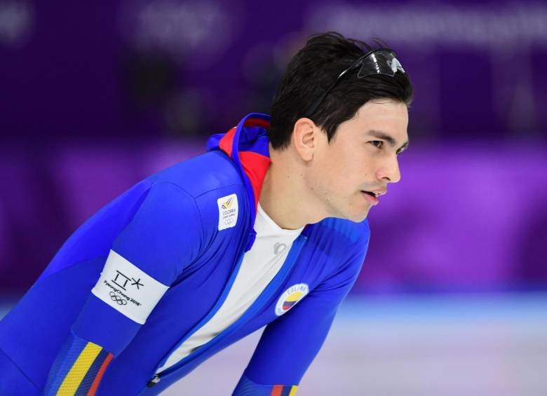 Pedro Causil obtuvo el puesto 20 en los 500 metros y el 34, en los 1.000 metros durante su participación en Olímpicos de Invierno. FOTO AFP.