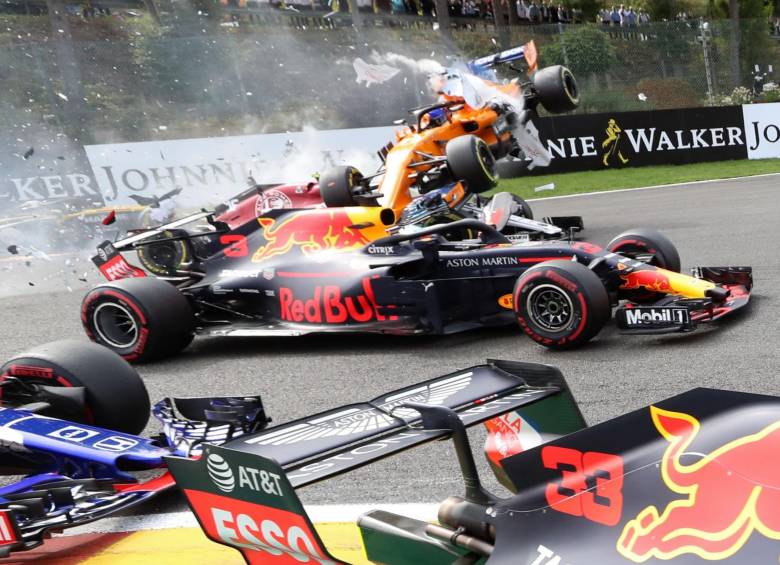 Así fue el choque de Fernando Alonso en el GP de Bélgica