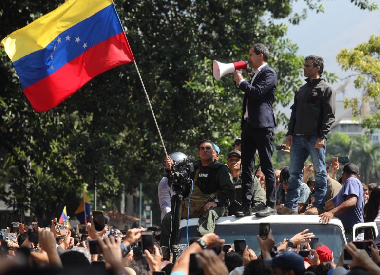 Juan Guaidó, presidente (e), y Leopoldo López, líder de Voluntad Popular. FOTOS Reuters y EFE