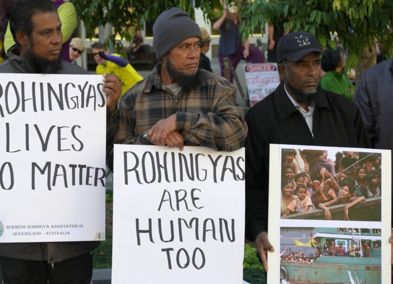Miembros de la Asociación Birmania Rohingya que protestan como parte del Rally Mundial de los Refugiados. Foto: Shutterstock