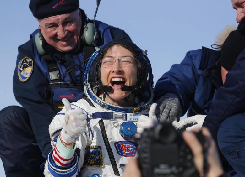 Koch alcanzó a estar 328 en el espacio. Este jueves retornó a salvo. Foto: SERGEI ILNITSKY / POOL