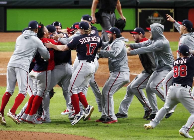 Un momento de la celebración de los Nacionales en Houston. Foto AFP