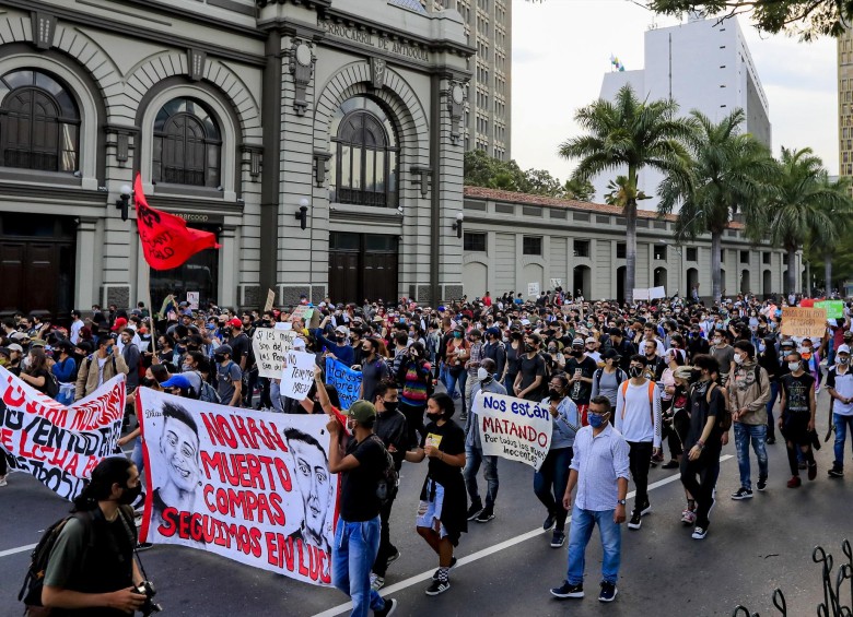Marchas del Paro Nacional en Medellín. FOTO: Jaime Pérez 