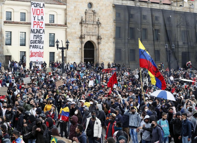 Protestas del Paro Nacional en Bogotá. FOTO: EFE