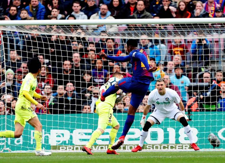 Yerry Mina tuvo una aceptable presentación en su debut como titular ante Getafe. FOTO EFE