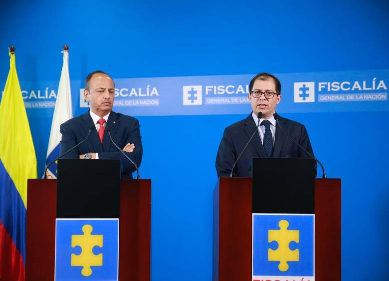 Fotografía de la rueda de prensa conjunta entre la Corte Suprema y la Fiscalía para hablar del caso de Aída Merlano. FOTO: CORTESÍA