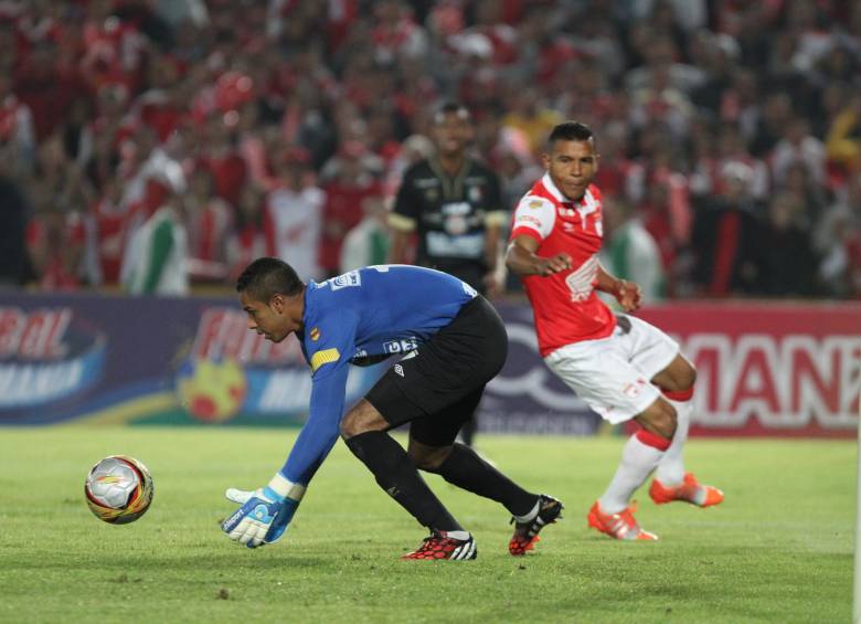 Once Caldas venció este sábado 0-1 a Santa Fe en Bogotá, en juego válido por la quinta fecha del grupo A en los cuadrangulares semifinales. FOTO COLPRENSA