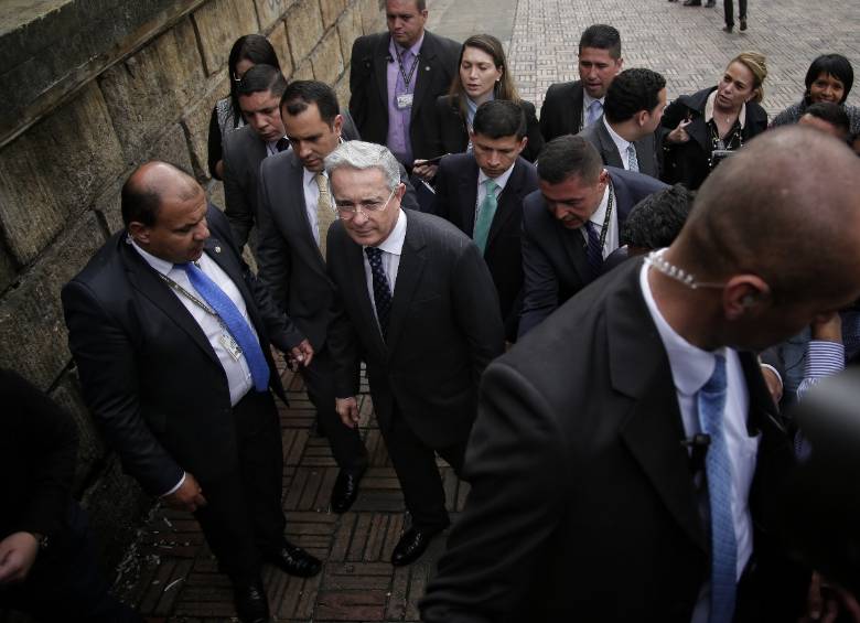 El expresidente Uribe es uno de los hombres más escoltados del país. FOTO COLPRENSA