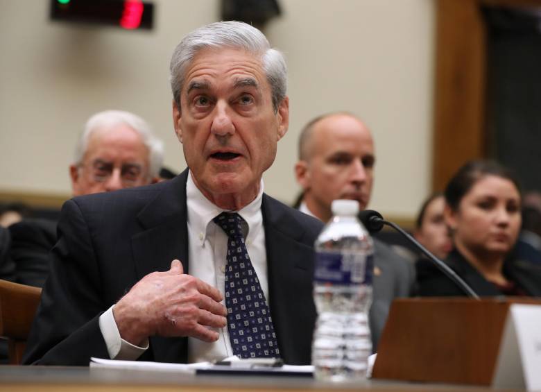 El fiscal especial para la trama rusa, Robert Mueller, durante su comparecencia ante el Congreso de EE. UU. FOTO: AFP