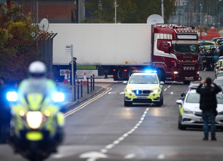 El camión se encontraba en la región de Essex, al este de Londres. FOTO REUTERS