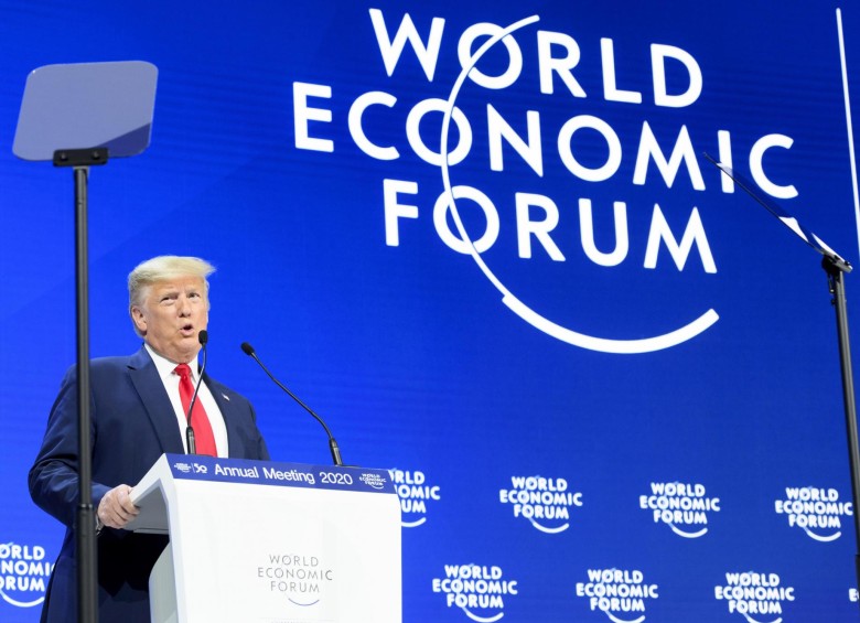 El presidente Donald Trump en el Foro Económico Mundial de Davos. FOTO AFP