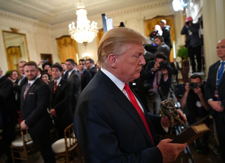 El presidente de Estados Unidos, Donald Trump, este jueves en la Casa Blanca. FOTO: AFP