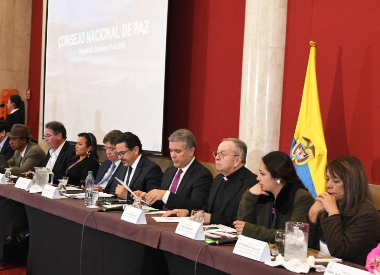 Encuentro del presidente Iván Duque con el Consejo Nacional de Paz. FOTO: Cortesía OACP