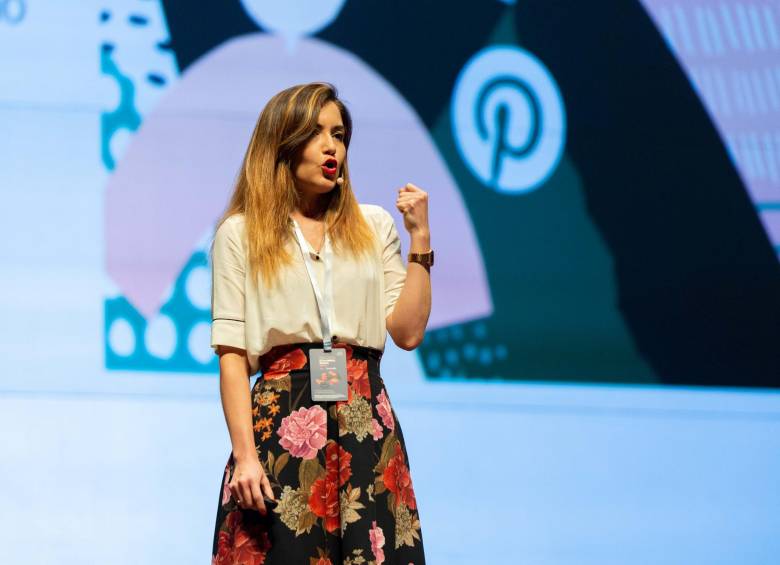 La aplicación Pinterest les contó a los asistentes al Pabellón del Conocimiento Inexmoda-UPB qué tipo de publicaciones hacen sus usuarios. FOTO: Inexmoda