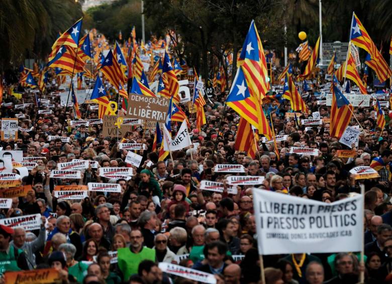 Marcha en Barcelona a favor de la independencia catalana