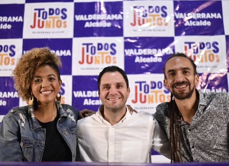 Daniela Maturana, candidata al Concejo; Juan David Valderrama, candidato a la Alcaldía, y Daniel Carvalho, candidato al Concejo. FOTO: Cortesía. 