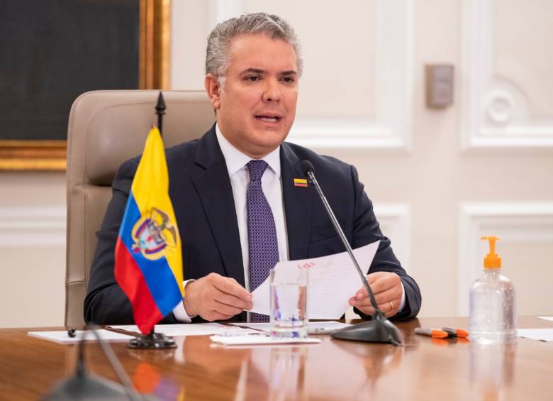 El presidente de la república, Iván Duque, insiste en que no están dadas las condiciones para un pronto regreso del fútbol. FOTO COLPRENSA
