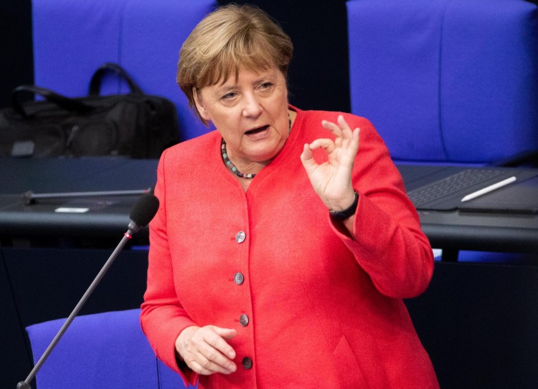 La caciller alemana y presidenta protémpore de la Unión Europea, Ángela Merkel. FOTO EFE
