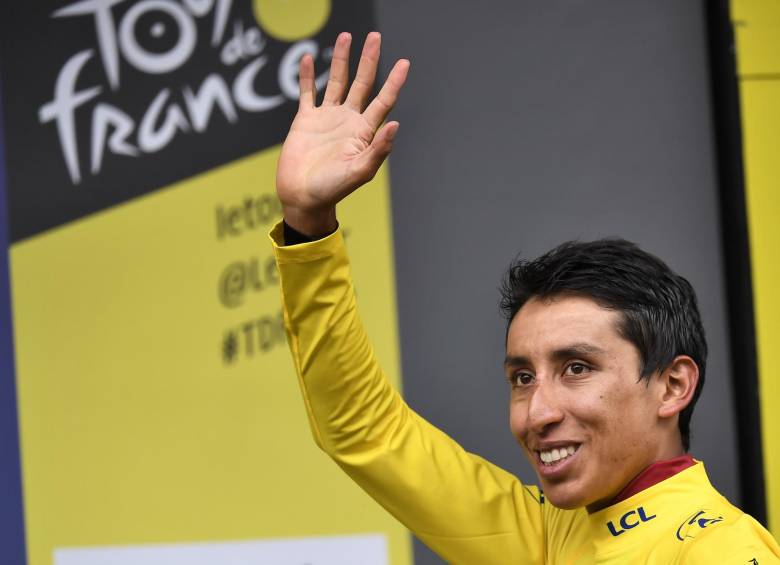 Egan celebrará su título este domingo en el denominado paseo de la victoria, un recorrido de 128 kilómetros entre Rambouillet y París. FOTO AFP