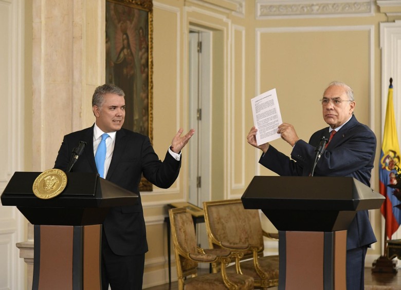Iván Duque, y José Ángel Gurría (secretario general de la Ocde), presentaron un nuevo informe sobre el país. 