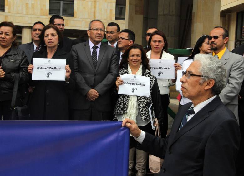 Jueces, magistrados del Tribunal Superior de Bogotá, del Tribunal Administrativo de Cundinamarca, del Consejo de Estado y de la Judicatura rechazaron la reforma que cursa en el Congreso. FOTO COLPRENSA