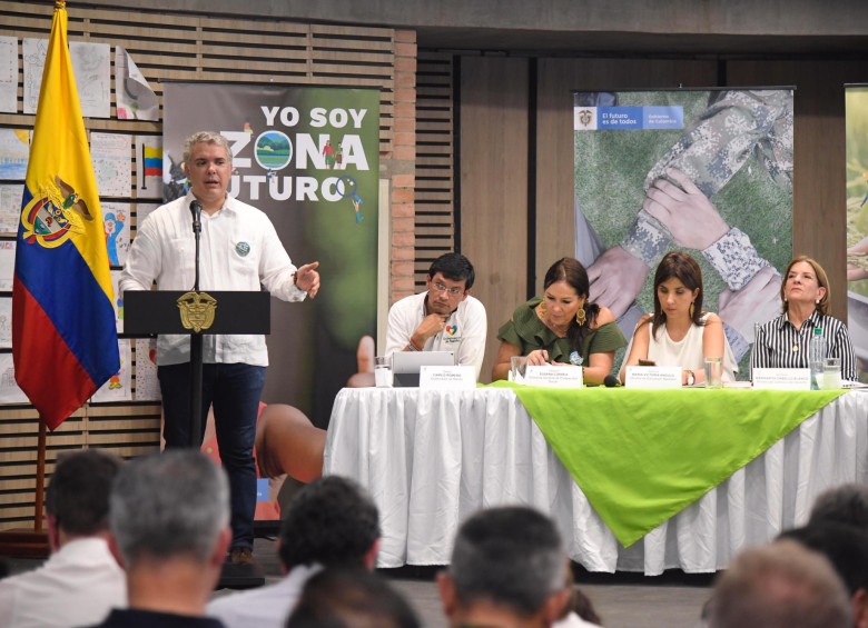 El presidente Iván Duque socializó el proyecto “Zonas Futuro”, en Antioquia será priorizado el Bajo Cauca. FOTO: COLPRENSA 