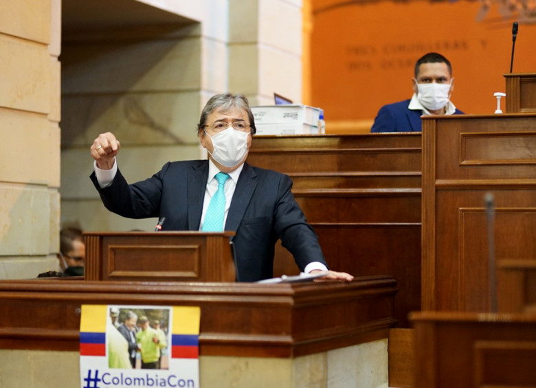 Carlos Holmes Trujillo en el debate de moción de censura realizado en la Cámara el 7 de octubre. FOTO Colprensa