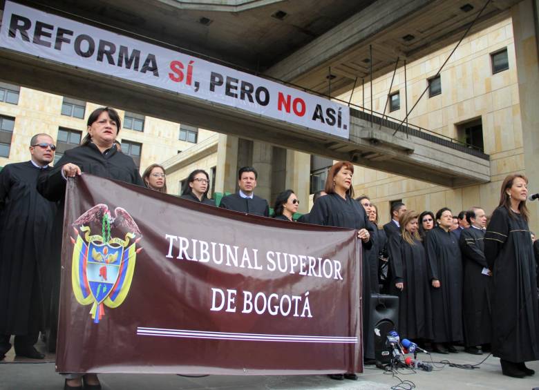 Jueces, magistrados del Tribunal Superior de Bogotá, del Tribunal Administrativo de Cundinamarca, del Consejo de Estado y de la Judicatura rechazaron la reforma que cursa en el Congreso. FOTO COLPRENSA