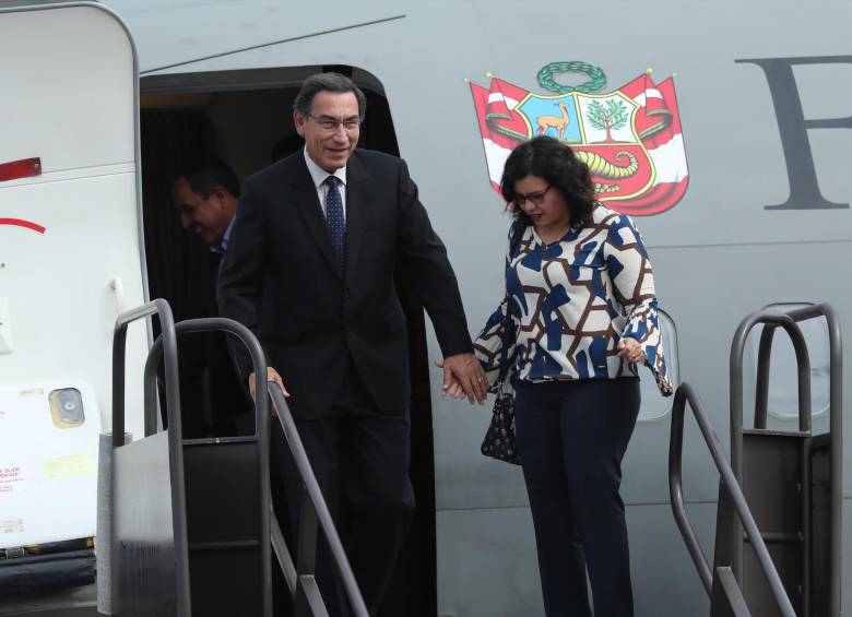 Llegada del presidente del Perú, Martín Vizcarra. FOTO: EFE